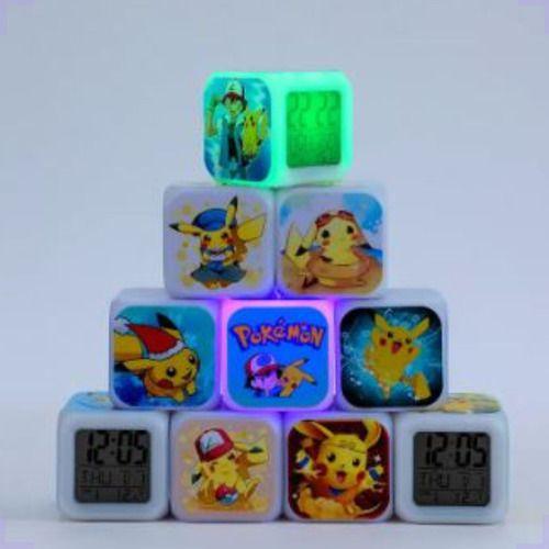 Imagem de Despertador Relógio P/ Quarto Infantil Luminária Led Pokémon