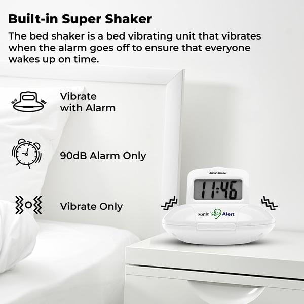 Imagem de Despertador Sonic Alert Digital Travel Heavy Sleeper White