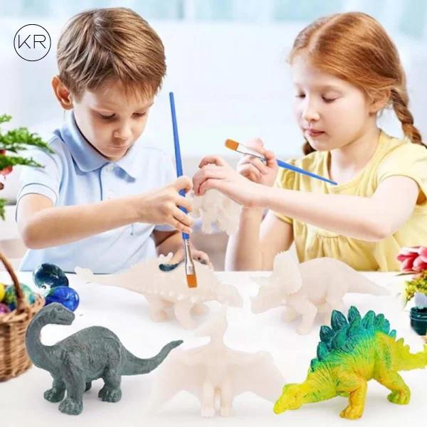 Imagem de Desperte a Criatividade dos Pequenos: Kit de 4 Dinossauros para Colorir! Transforme a Diversão em Uma Aventura Pré-Histó