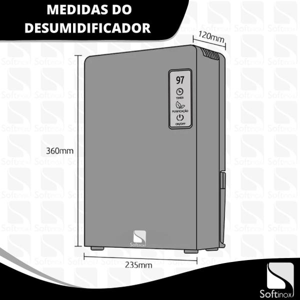 Imagem de Desumidificador Elétrico Portátil Bivolt Antimofo 2200ml Black