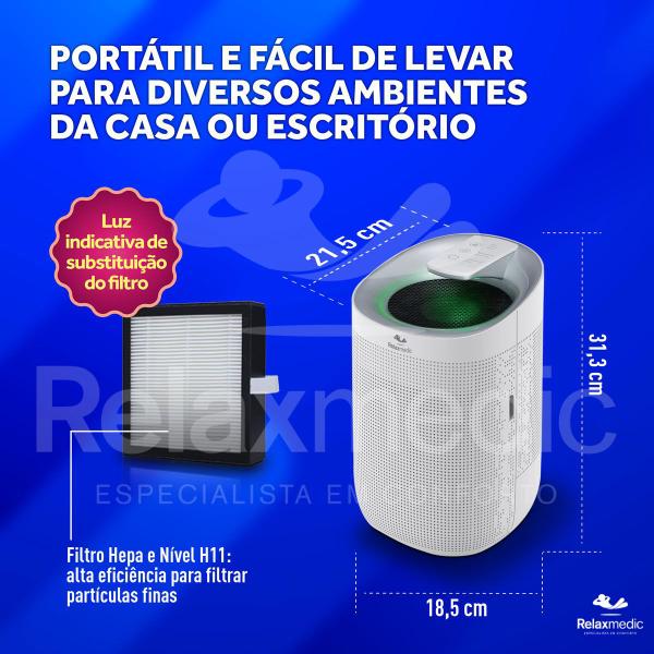 Imagem de Desumidificador Purificador de AR Q9 filtro HEPA Bivolt - Relaxmedic