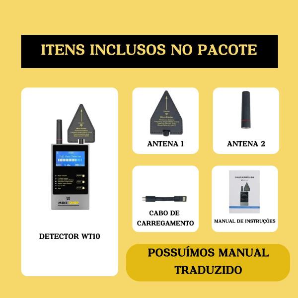 Imagem de Detector Anti-espião Câmera Áudio WT10 Vídeo Localiza Sinal Rf Vassourinha Wt10