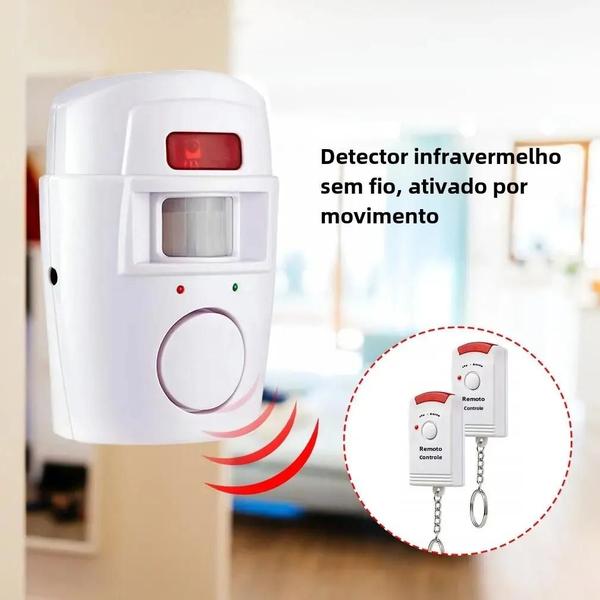 Imagem de Detector de Alarme Sem Fio com Sensor de Movimento - Interno/Externo - Controle Remoto para Garagem