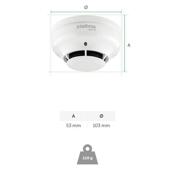 Imagem de Detector de Fumaça DFE 520 Endereçável Anti-incêndio Led Intelbras 2 Fios