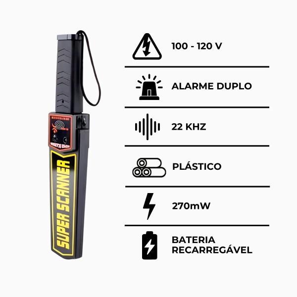 Imagem de Detector de Metais Alarme Led Envio Express Novidade