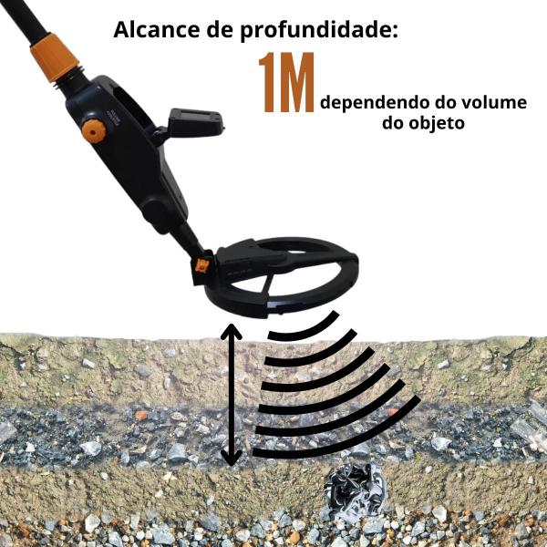 Imagem de Detector de Metais até 1 Metro de Profunidade com Visor LCD e Sinal Sonoro