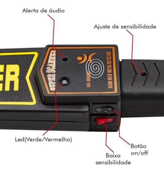 Imagem de Detector De Metais Portatil Com Bateria Recarregavel