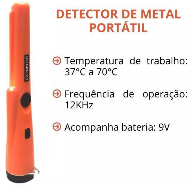 Imagem de Detector De Metal Portátil Importway 9v Área Detecção 360