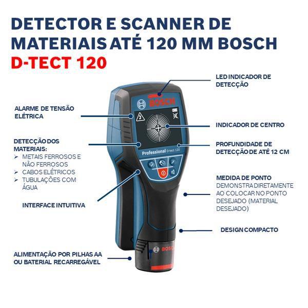 Imagem de Detector de parede bosch dtect 120