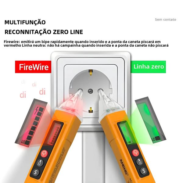 Imagem de Detector De Tensão Digital De Alta Faixa, 12v a 1000v, Testador Inteligente, Medidor De Caneta,