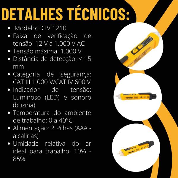 Imagem de Detector de tensão dtv1210 - Vonder