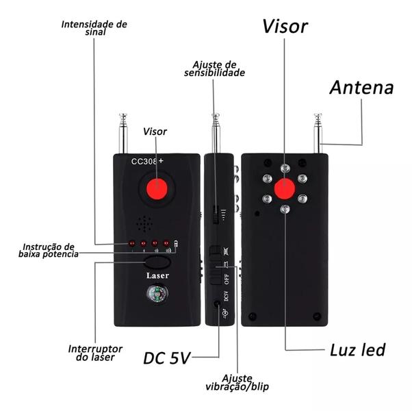 Imagem de Detector Localizador Cc308 De Cameras Escutas Grampos Oculto