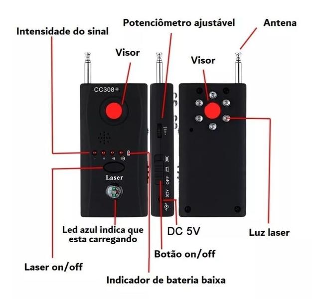 Imagem de Detector Localizador De Cameras Cc30 airbnb Escutas Espião