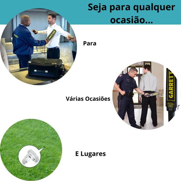 Imagem de Detector Manual Portátil Alta Sensibilidade Scanner Profissional Vibração Metais