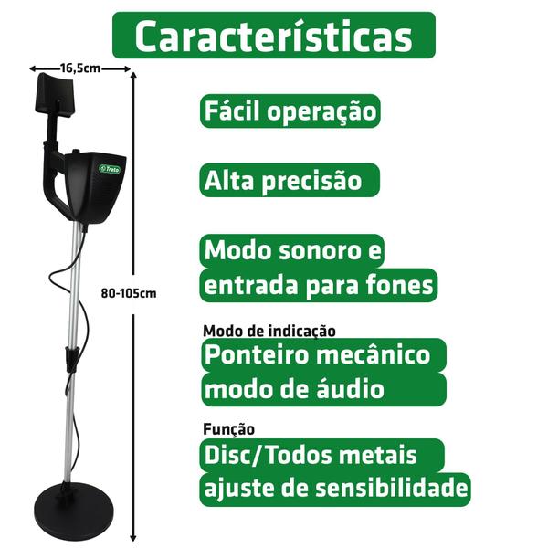 Imagem de Detector Metais Alta Sensibilidade Ouro Prata Cobre TDET60 Trato