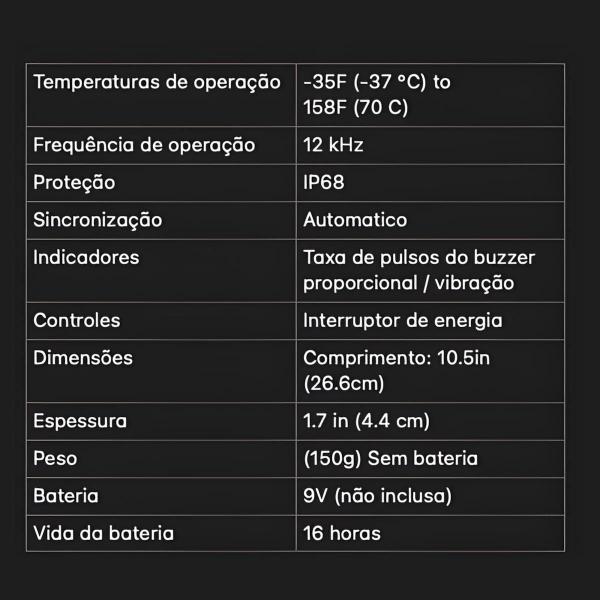 Imagem de Detector Metais Luz Led Ouro Prata Prova D'água IP68 MD-720