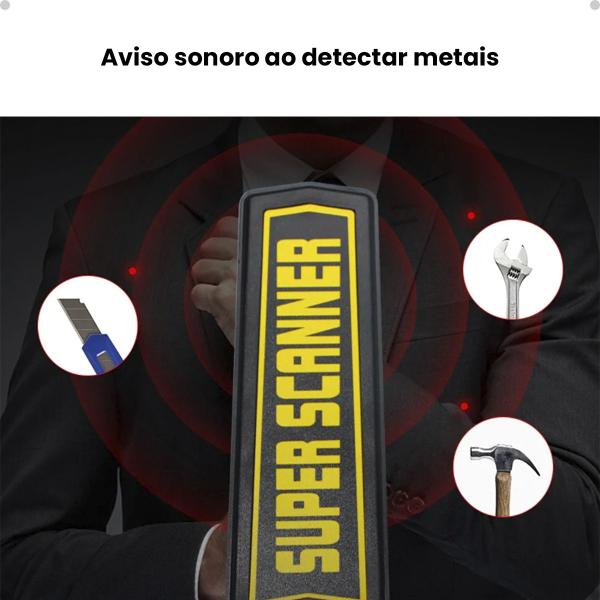 Imagem de Detector Metal Manual Portátil Profissional Sensor Revista