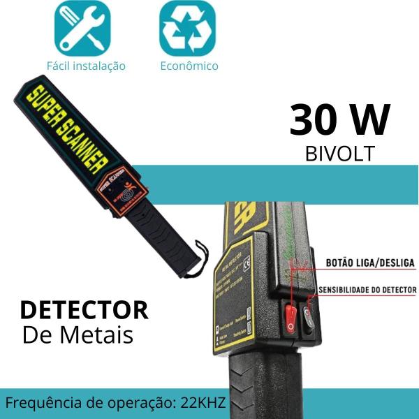 Imagem de Detector Portátil Metais Vibração Manual Preto Alta Precisão