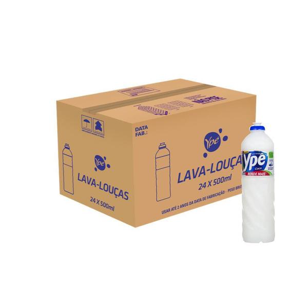 Imagem de Detergente Lava Louças Ypê Coco Toque Suave 500Ml Kit 24