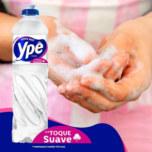 Imagem de Detergente Lava Louças Ypê Coco Toque Suave 500ml Kit 24