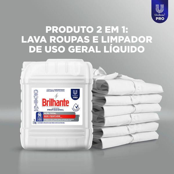 Imagem de Detergente Líquido Brilhante Limpeza Profissional Ação Total 7L