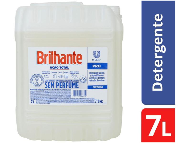 Imagem de Detergente Líquido Multiuso Brilhante - sem Perfume Pro Ação Total Profissional 7L