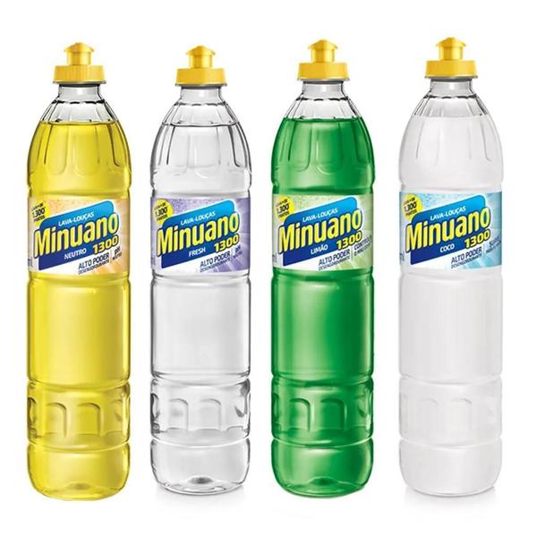 Imagem de Detergente Minuano Amarelo 500Ml Neutro (10 Unidades)