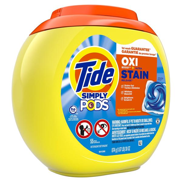 Imagem de Detergente para roupa Tide Simply Pods + Oxi Refreshing Breeze 55 ct