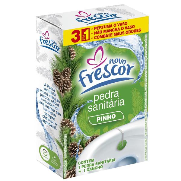 Imagem de Detergente Pedra Sanitária 22G Novo Frescor Para Vaso Sanitário Privada Durável Combate Bactérias CAIXINHA