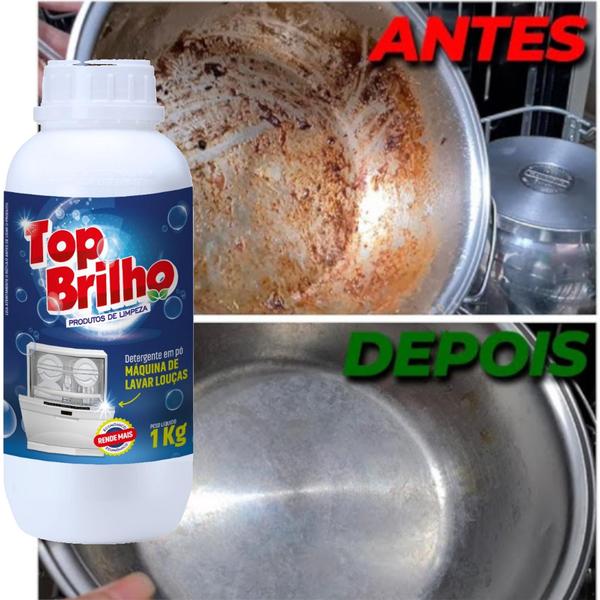 Imagem de Detergente Pó Para Máquina De Lavar Louça Top Brilho Sabão 1Kg