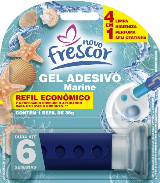 Imagem de Detergente Sanitários COM APLICADOR + REFIL Gel Adesivo 38g Novo Frescor Dura até 6 Semanas