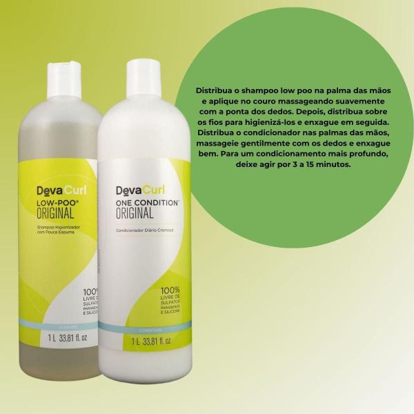 Imagem de DevaCurl Low-Poo Original Kit Shampoo e Condicionador 1L