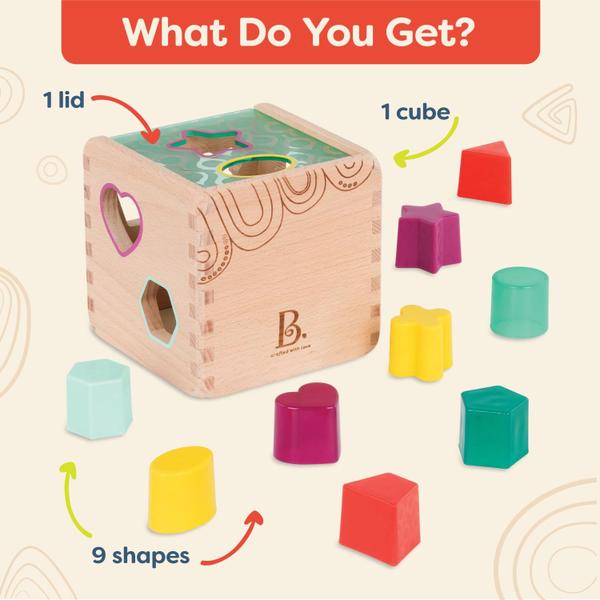 Imagem de Developmental Toy B. toys Wonder Cube Wooden Shape Sorter