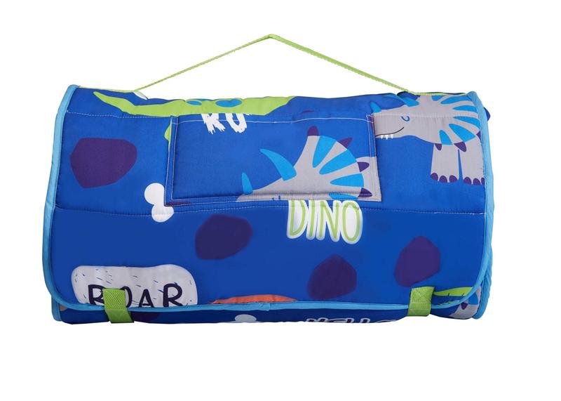 Imagem de DIA DAS CRIANÇAS Dia criança nap esteira com travesseiro removível - Roarin' Dinos - Carry Handle with Straps Closure, Rollup Design, Soft Microfiber for Preschool, Daycare, Travel Sleeping Bag - Idades 3-6 Anos