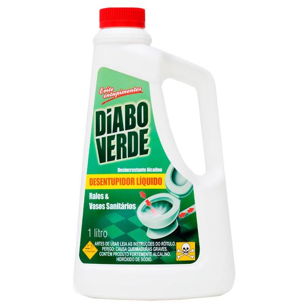 Diabo Verde desentupido LIQUIDO , 1-L,para vasos e pias e ralos Imagem de Diabo Verde desentupido LIQUIDO , 1-L,para vasos e pias e ralos