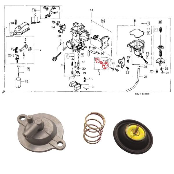 Imagem de Diafragma Válvula Compensadora Ar Carburador CBX 200 Strada