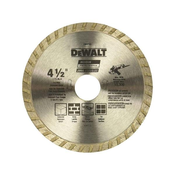 Imagem de Diamond Blade DEWALT para corte a seco de alvenaria, mandril de 4,5 polegadas