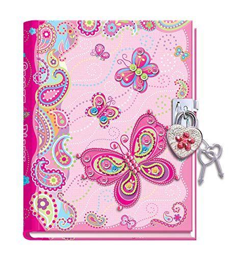 Imagem de Diário DUDUBUY Fancy Butterfly Pink com cadeado para meninas de 5 anos ou mais