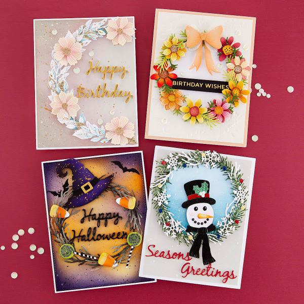 Imagem de Die Set Spellbinders Build-A-Wreath gravada para cartolina