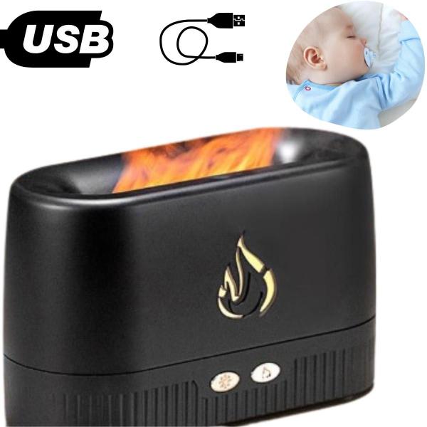 Imagem de Difusor Aromatizador Flame Umidificador Ar Óleos Essenciais design moderno portátil