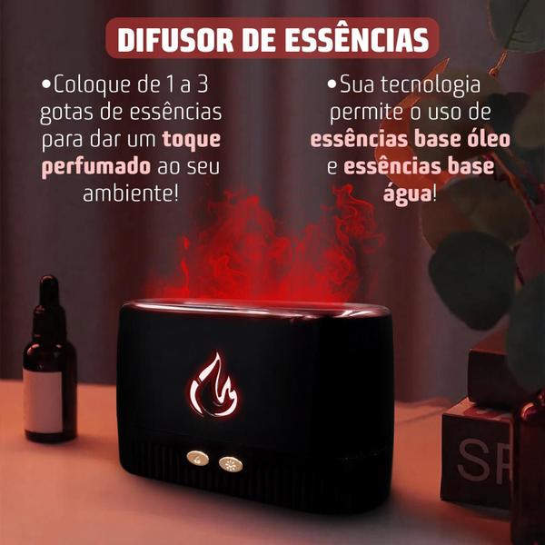 Imagem de Difusor de Ambiente Elétrico Ultrassônico Umidificador Simulação Chamas