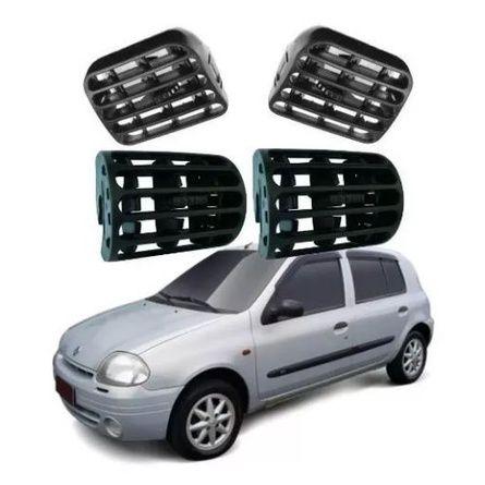 Imagem de Difusor De Ar Lateral E Central  Bola Manopla de Cambio Renault Clio Dia Sedan Renaut Clio ll Scenic Symbol Emblema Crom