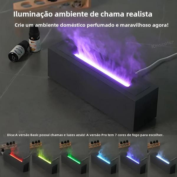 Imagem de Difusor de Aroma com Umidificador Ultrassônico e LED - Névoa Fria e Lâmpada de Óleo Essencial