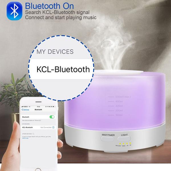 Imagem de Difusor de aroma de música Bluetooth branco de 500 ml com mu