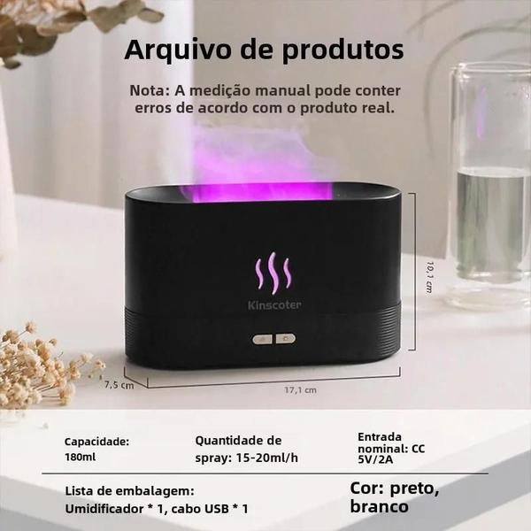 Imagem de Difusor de Aroma Ultrassônico Kinscoter - Umidificador de Névoa Fria com LED