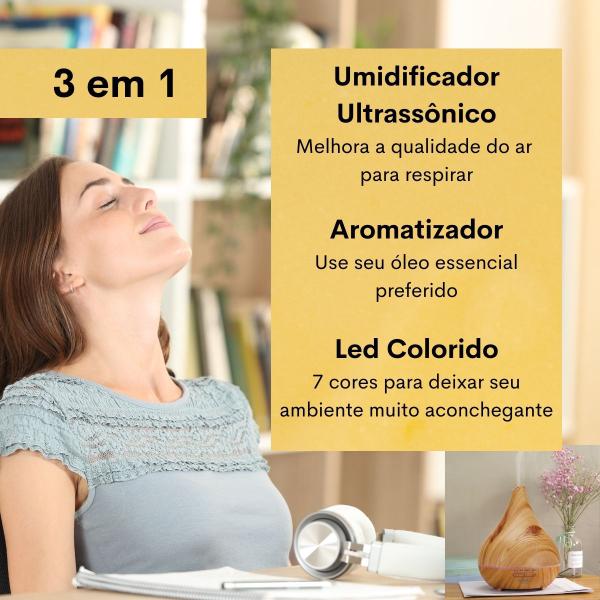 Imagem de Difusor de Oleo Essencial Eletrico Ultrassonico 400ml