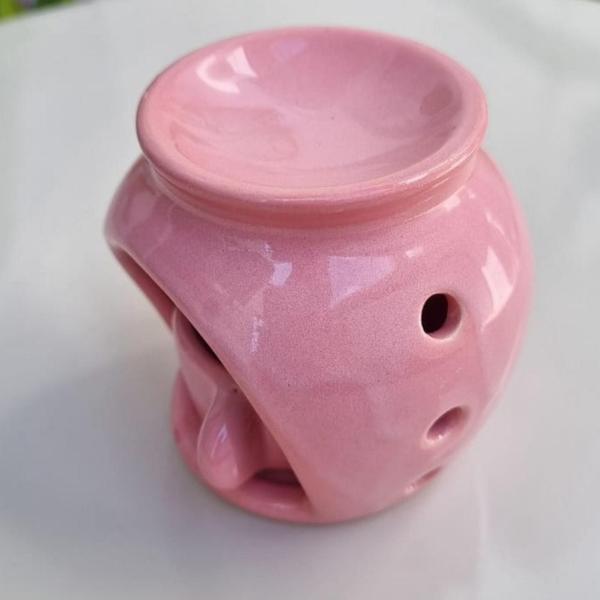 Imagem de Difusor Rechaud Bolinha Com Panelinha para Vela Óleos Essenciais E Wax Melts Rosa