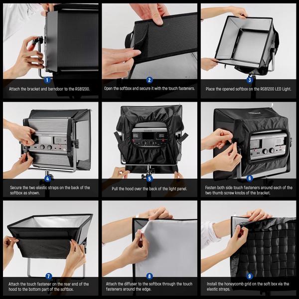 Imagem de Difusor Softbox mais recente atualizado para LED RGB1200 NS5S