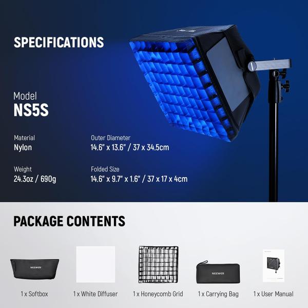 Imagem de Difusor Softbox mais recente atualizado para LED RGB1200 NS5S