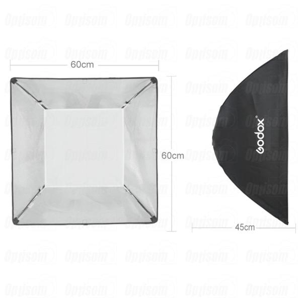 Imagem de Difusor Softbox Universal Para Flash De Estudio 60x60 Cm 